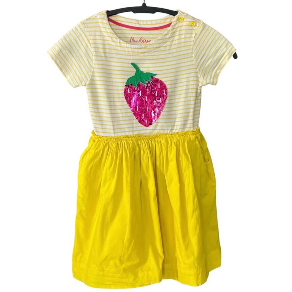Mini Boden Yellow Strawberry Dress